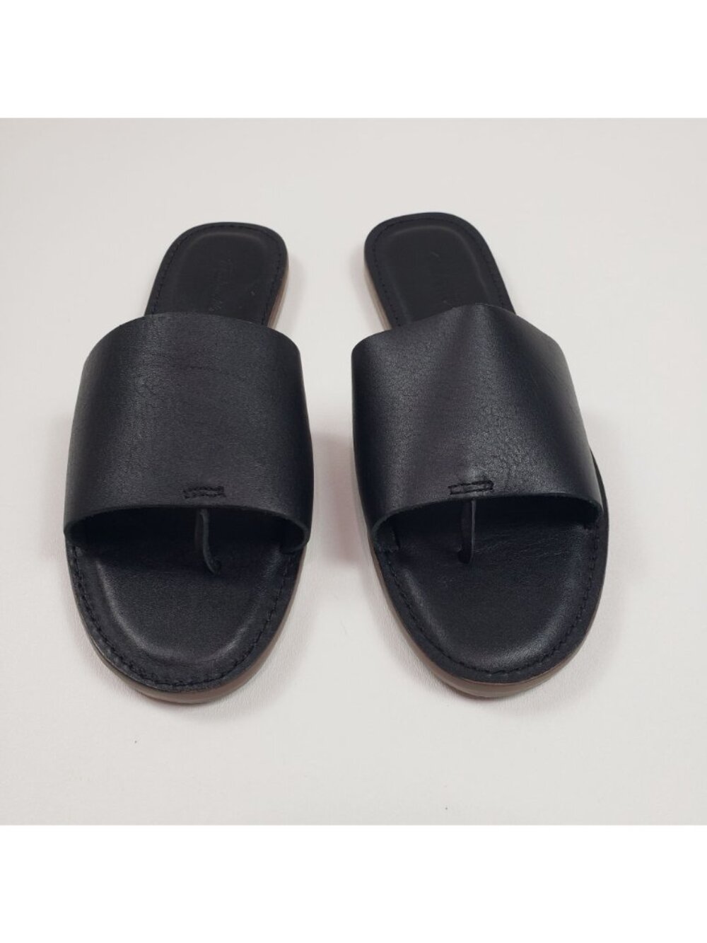 Madewell The Boardwalk Post Slide Sandal Women’s 7M Black Leather Summer - Picture 7 of 16